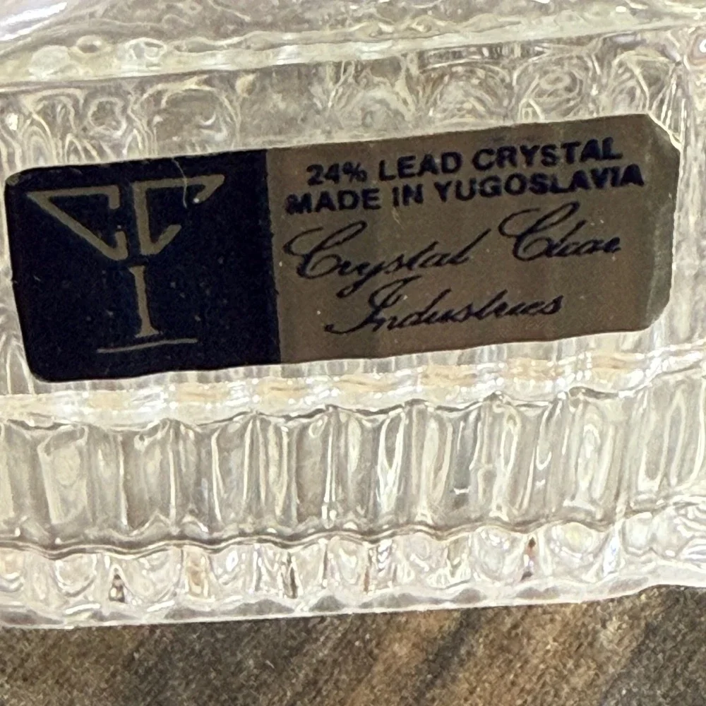 Fairfield Jewelry Treasure Box‎ 24% Lead Crystal Trinket Box Vintage